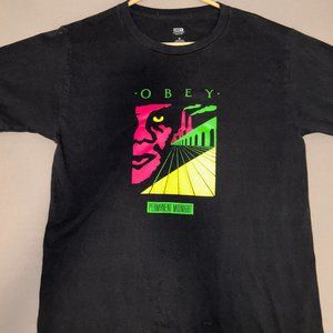 BLACK OBEY GRAPHIC TEE